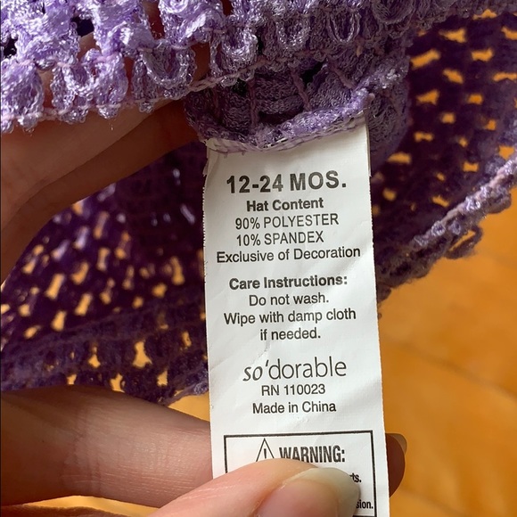 4/$20 Lilac Cap for 12-24M - Picture 3 of 3
